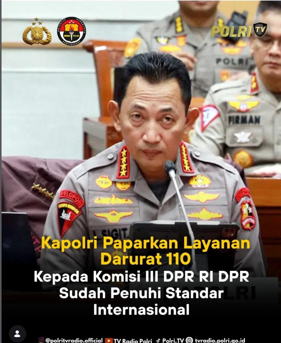 Surya Borneo : Kapolri Paparkan Layanan 110 Terintegrasi Command Center dan Smart City di Hadapan Komisi III DPR