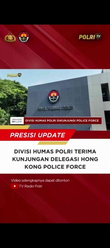 Surya Borneo News : Pererat Hubungan Bilateral, Humas Polri Terima Kunjungan Delegasi Hong Kong Police Force